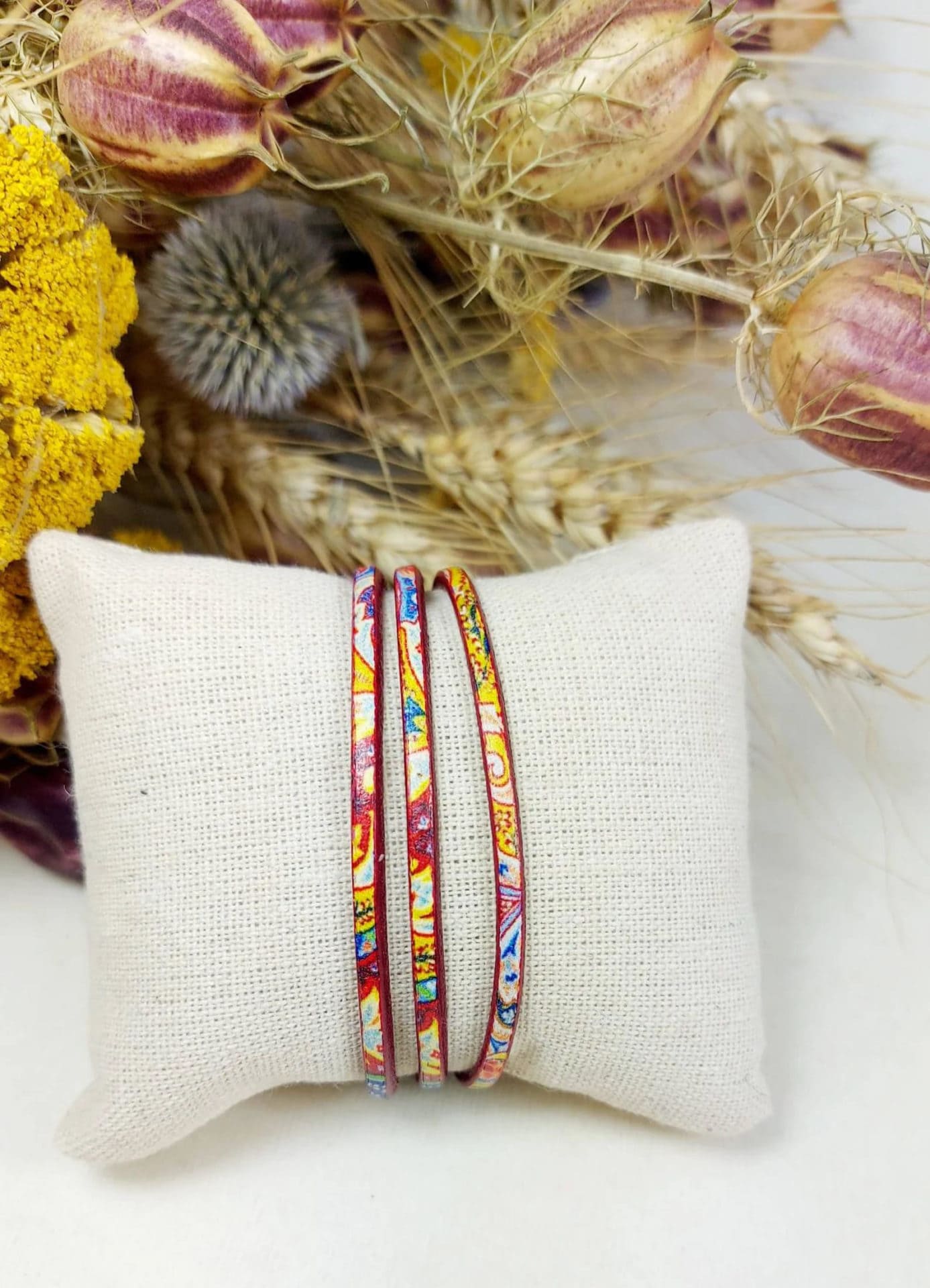 Bracelet multirangs en cuir pour femme – Image 3