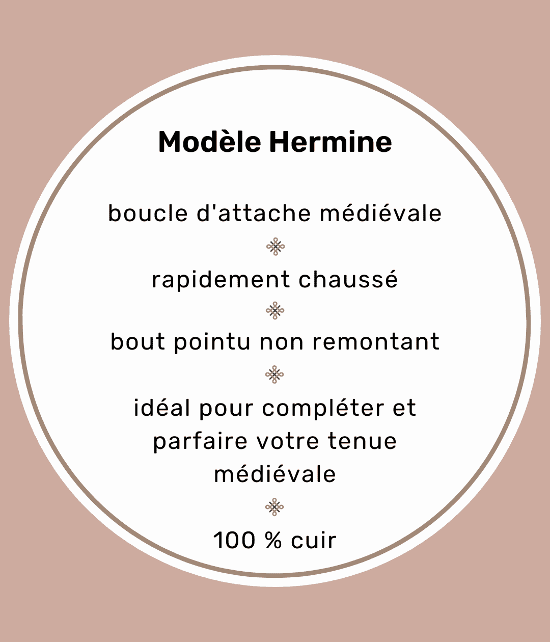 descriptif chaussures médiévales hermine