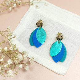 boucles d'oreilles en cuir upcyclé collection demoiselle"