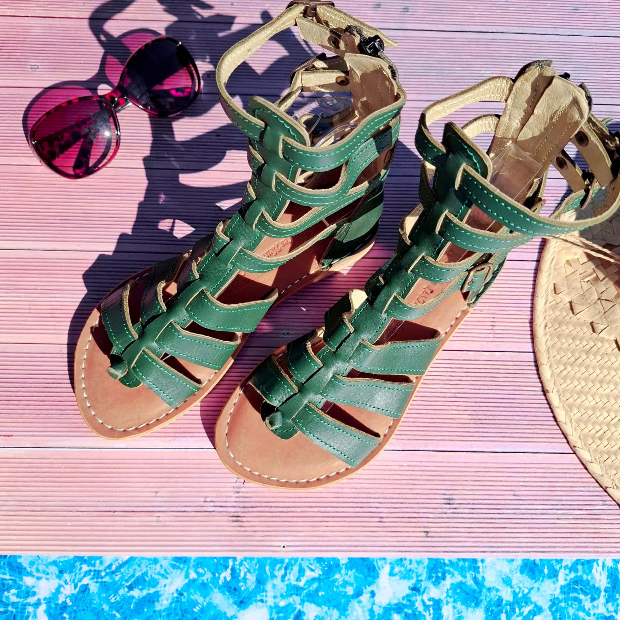 Spartiates vertes semelles claires