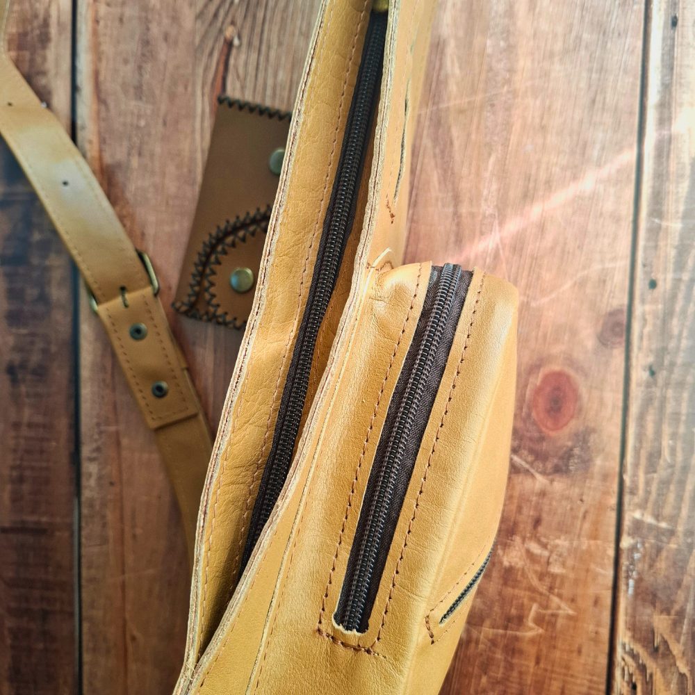 Sacoche holster cuir beige