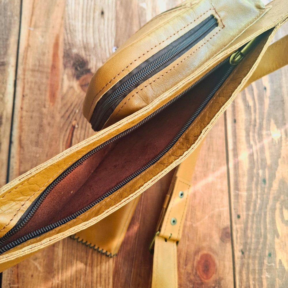 Sacoche holster cuir beige