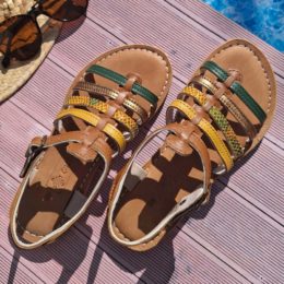 Sandales colorées en cuir Tutti Frutti