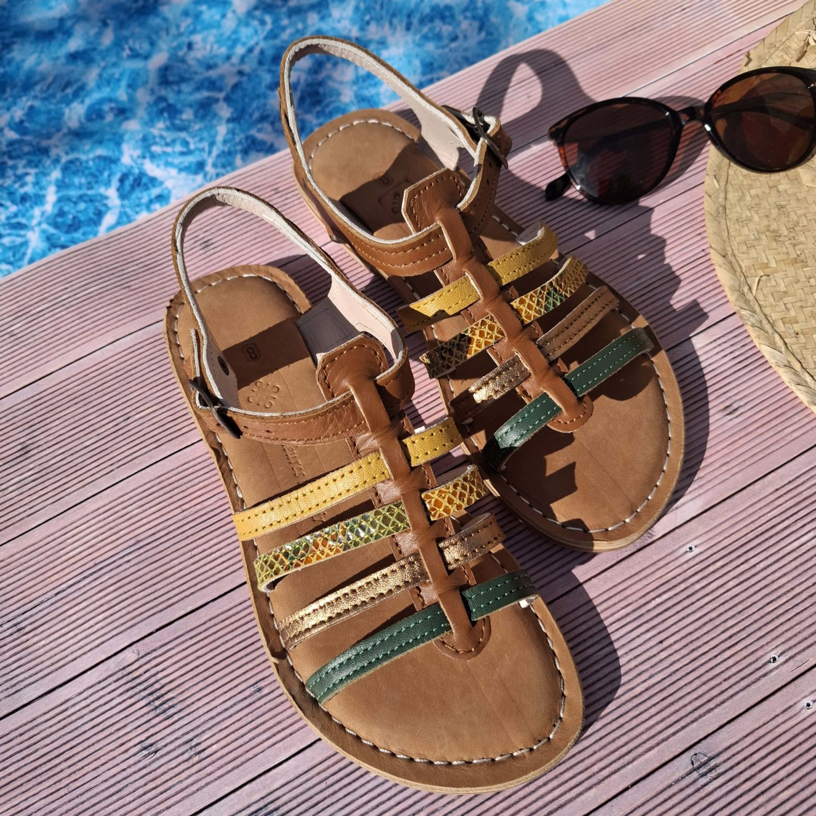 Sandales colorées en cuir Tutti Frutti