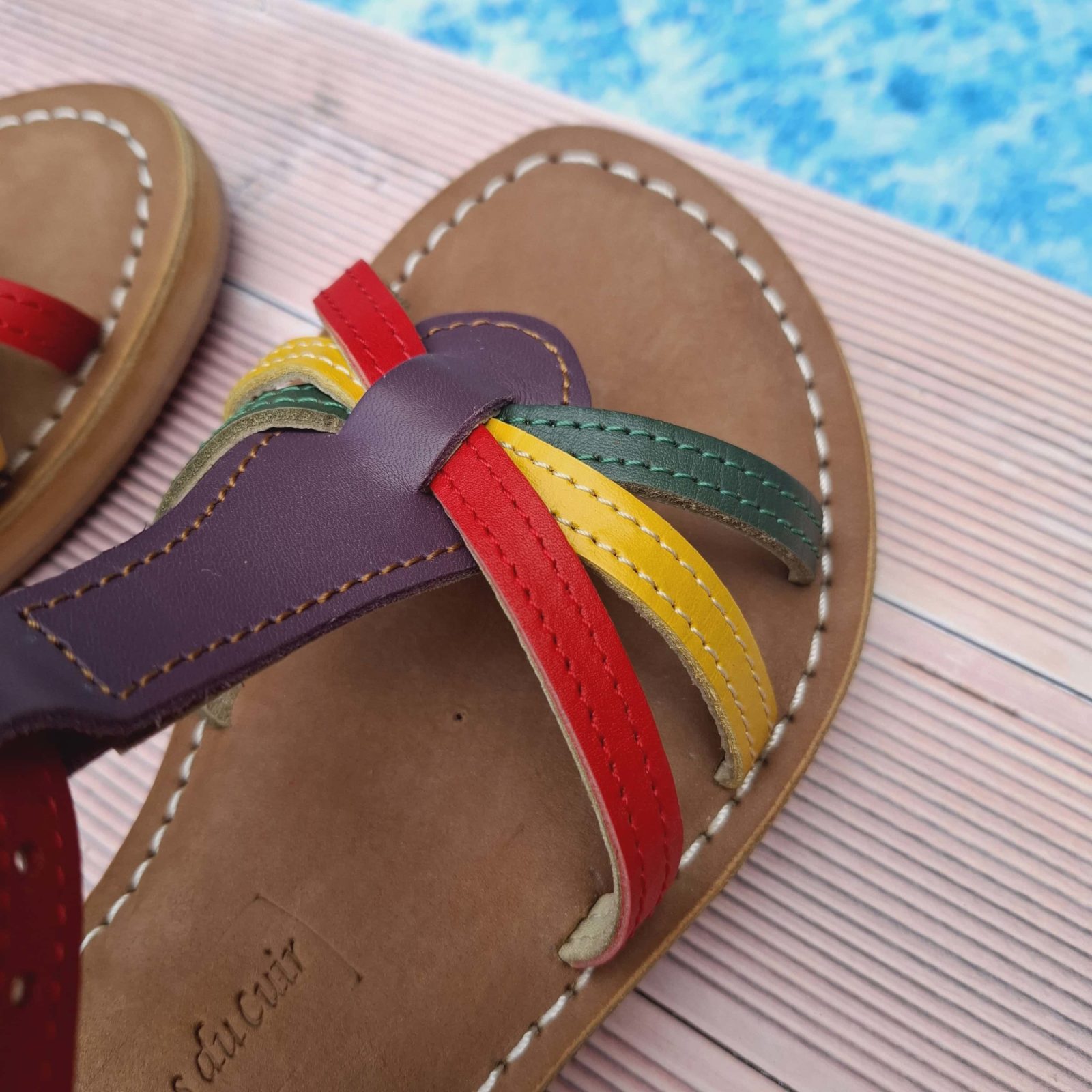 Sandales compensées en cuir Belinettes