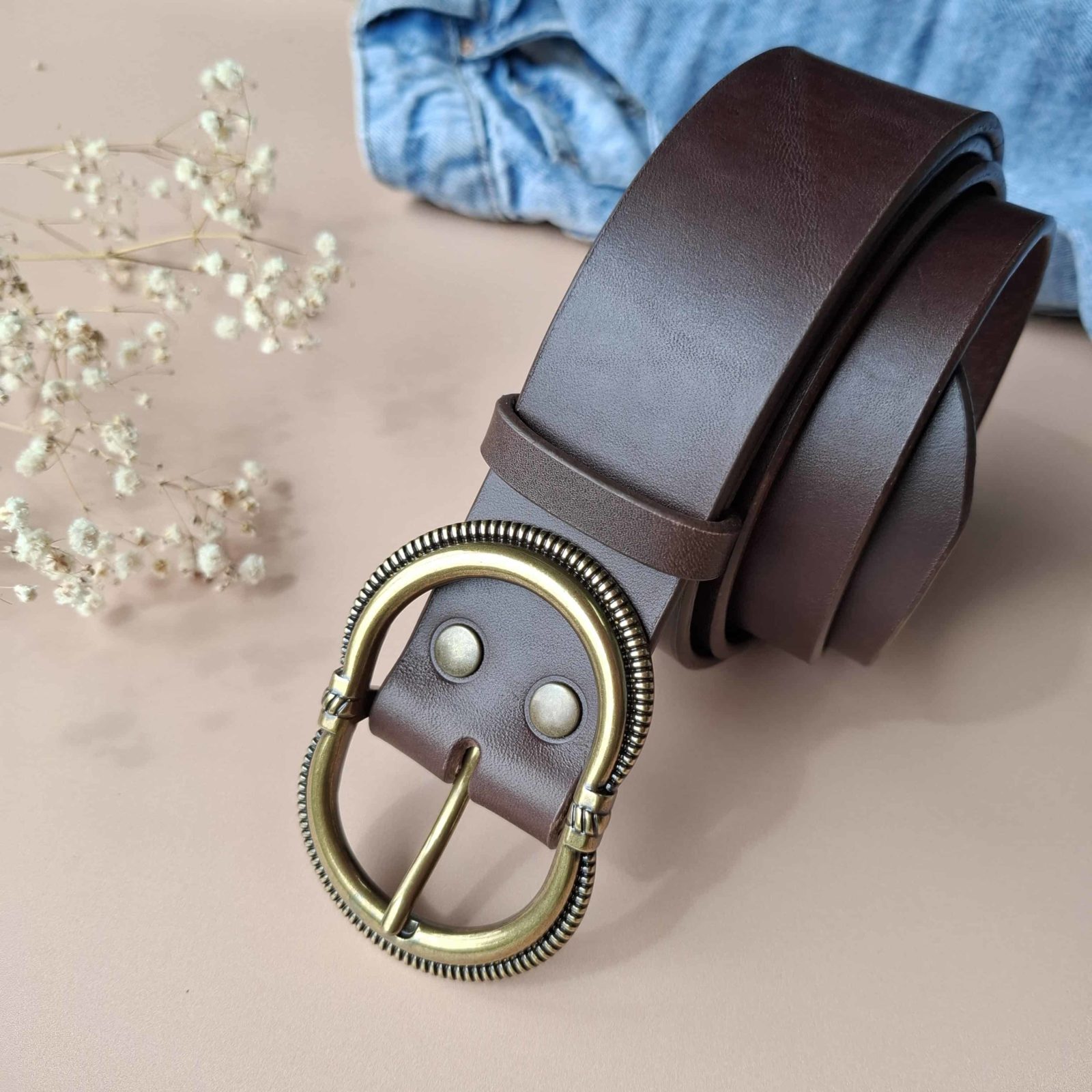 ceinture large boucle double