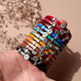 Bracelet arbre de vie en cuir 12 couleurs au choix