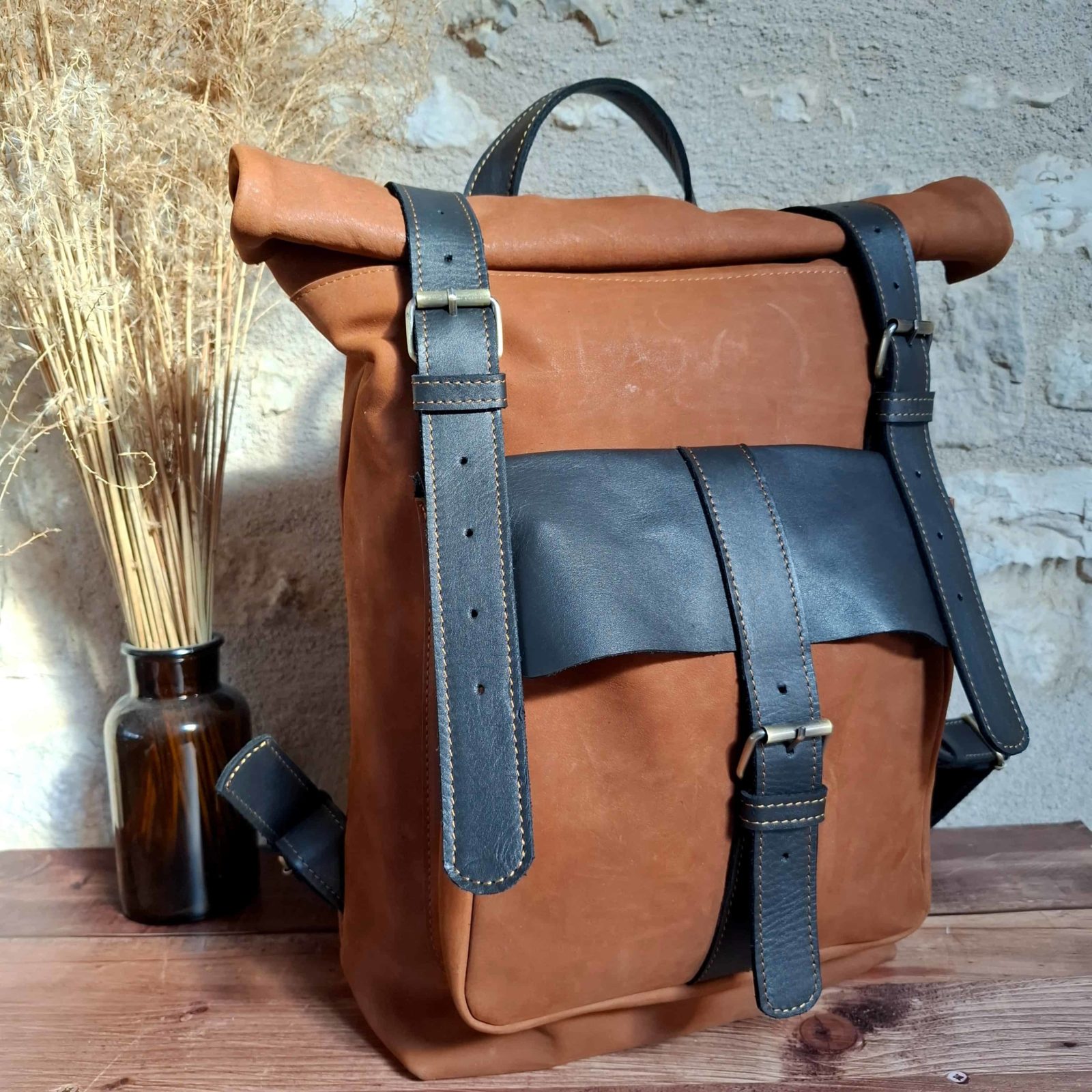Sac à dos artisanal cuir marron
