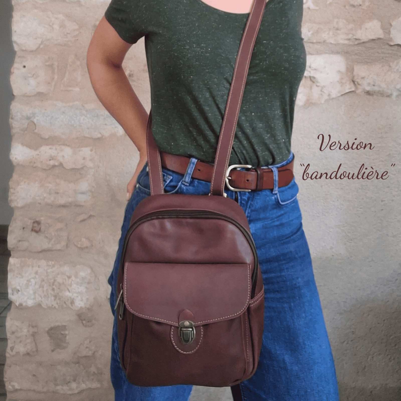 sac à dos artisanal cuir marron